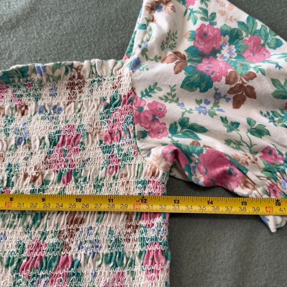 Polo Ralph Lauren  Girls Floral Smocked Cotton Jersey Peplum Top Size L(12-14)